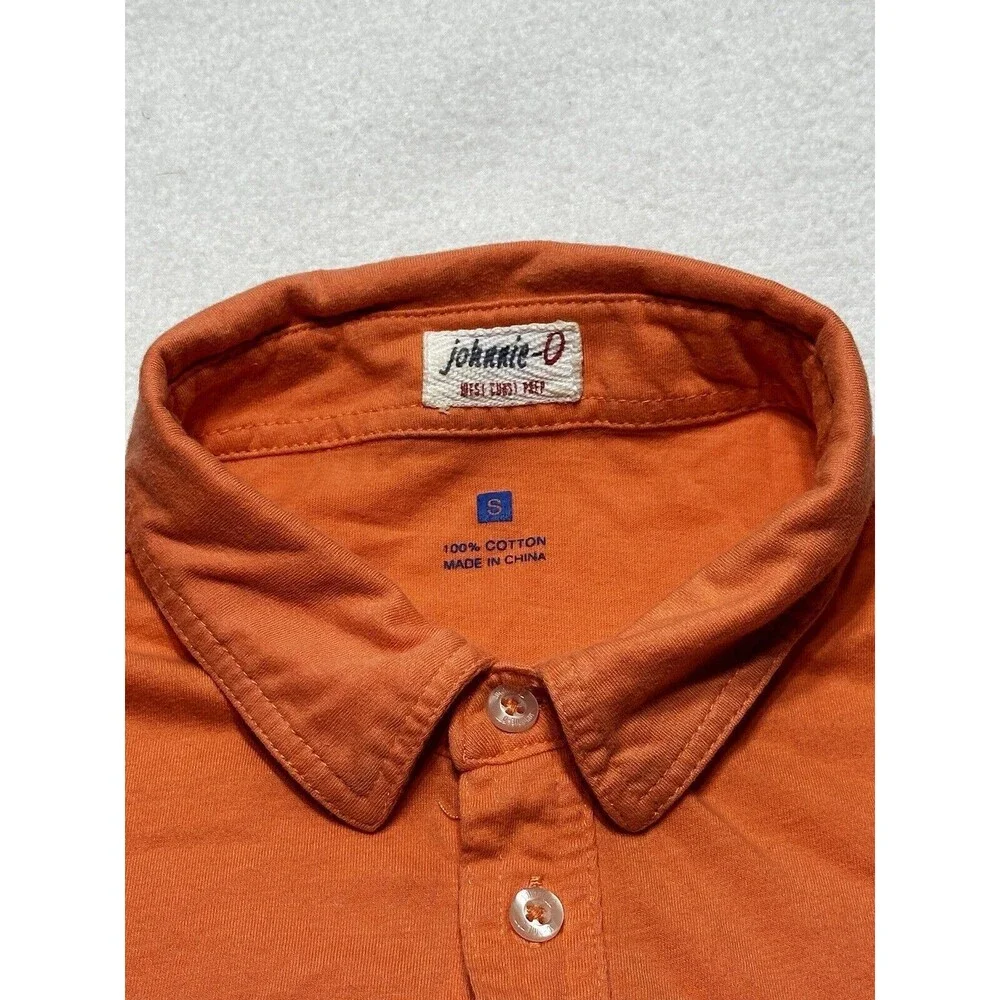 Johnnie-O Men’s Orange Cotton Polo Golf Surf Size Small Shirt Short Sleeve - Picture 5 of 11